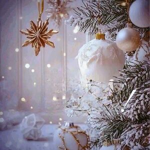 🌟 NFS Elegant White and Gold Holiday Ornament Set (Winter 2025-2026)